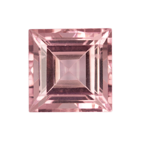 Square Genuine Pink Tourmaline Single Stones